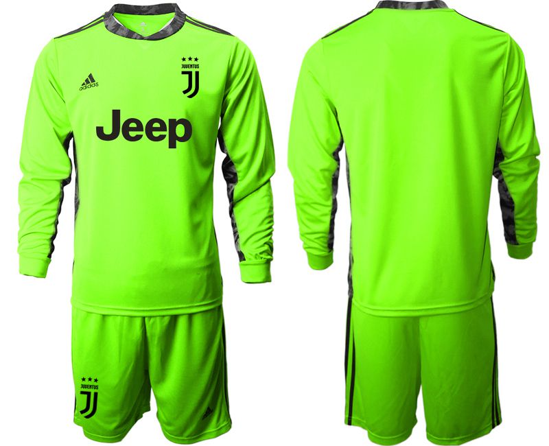 Men 2020-2021 club Juventus FC fluorescent green goalkeeper long sleeve Soccer Jerseys
